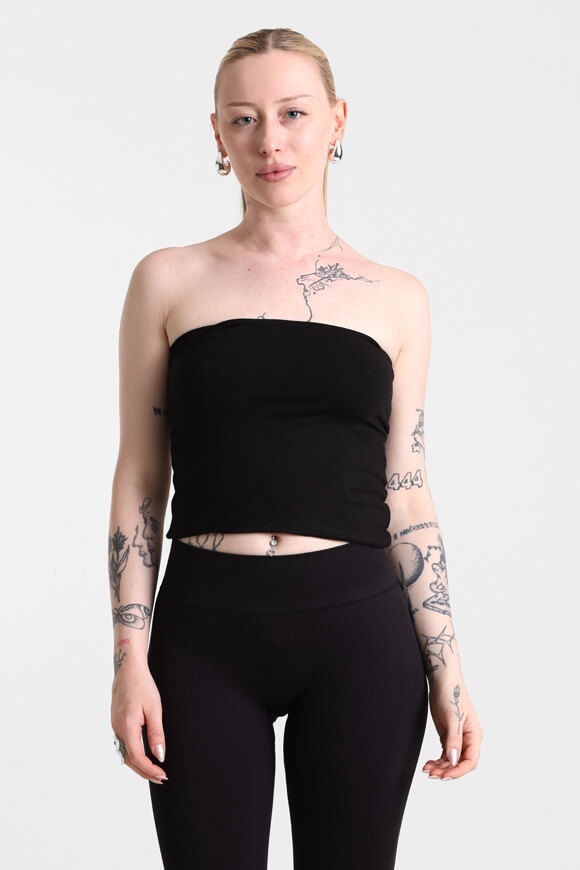 Missue Bandeau Crop Top | Schwarz | Damen  | L von Missue