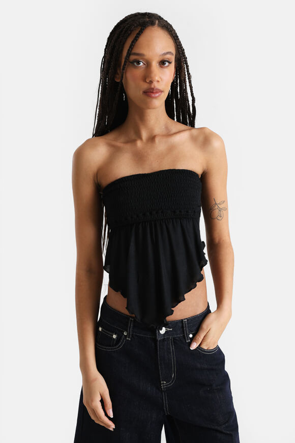 Missue Bandeau Crop Top | Schwarz | Damen  | L von Missue