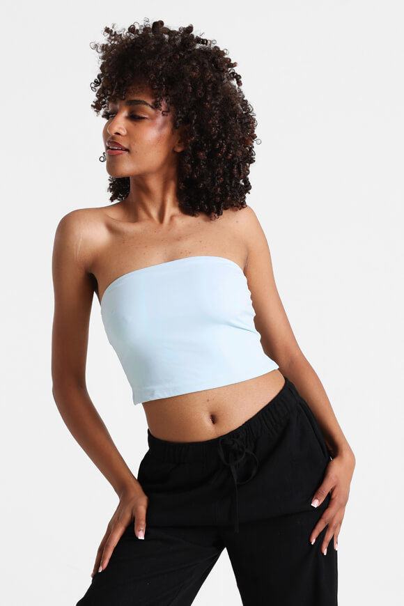 Missue Bandeau Crop Top | Hellblau | Damen  | L von Missue