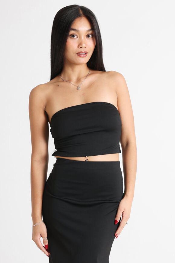 Missue Bandeau Crop Top | Schwarz | Damen  | L von Missue