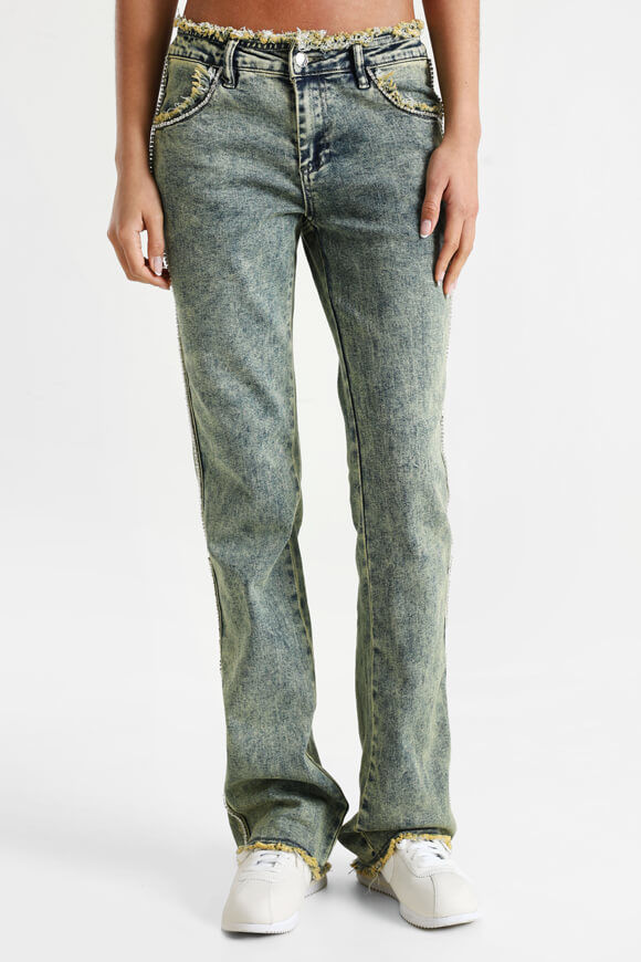 Missue Bootcut Jeans | Grün + Blau | Damen  | L von Missue