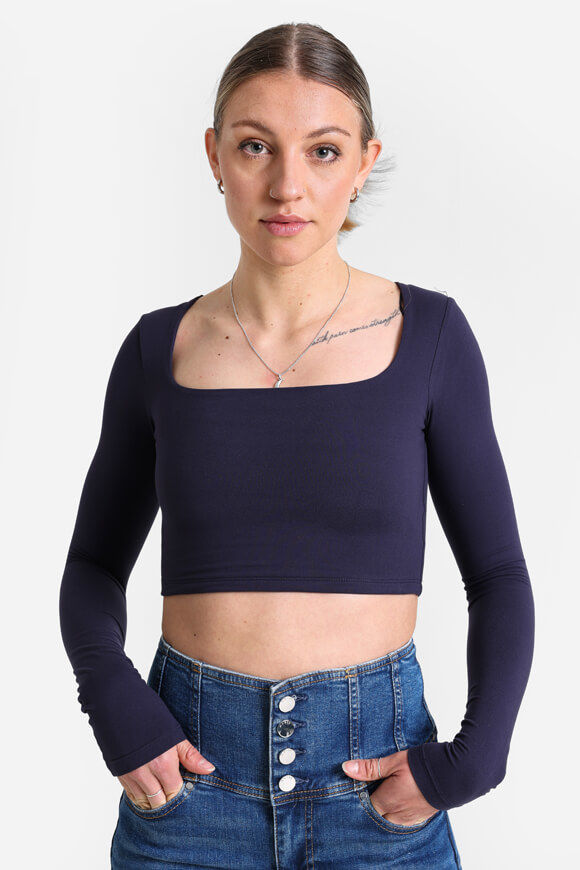 Missue Crop Langarmshirt | Navy | Damen  | M von Missue