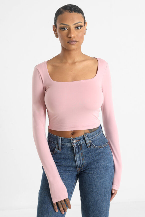 Missue Crop Langarmshirt | Hell Pink | Damen  | M von Missue