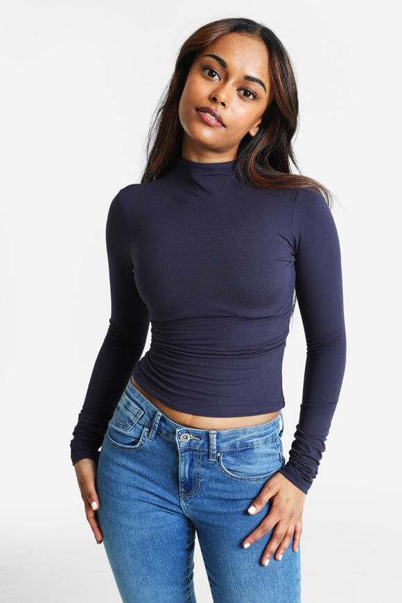 Missue Crop Langarmshirt | Navy | Damen | L Missue Crop Langarmshirt | Navy | Damen | L von Missue