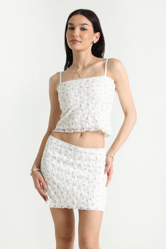 Missue Crop Spitzen Trägertop | Ecru | Damen  | XS von Missue