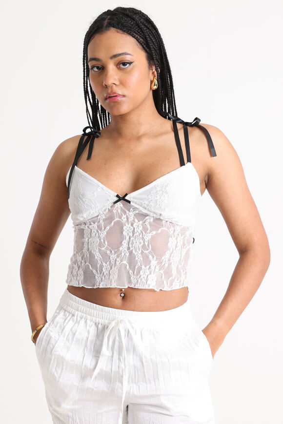 Missue Crop Spitzentop | Offwhite | Damen  | M von Missue