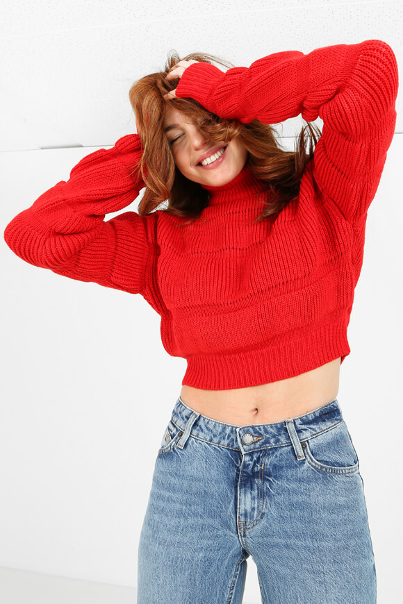 Missue Crop Strickpullover | Rot | Damen  | L von Missue