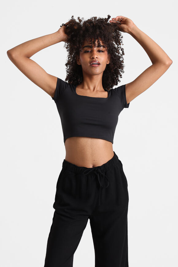 Missue Crop T-Shirt | Schwarz | Damen  | M von Missue