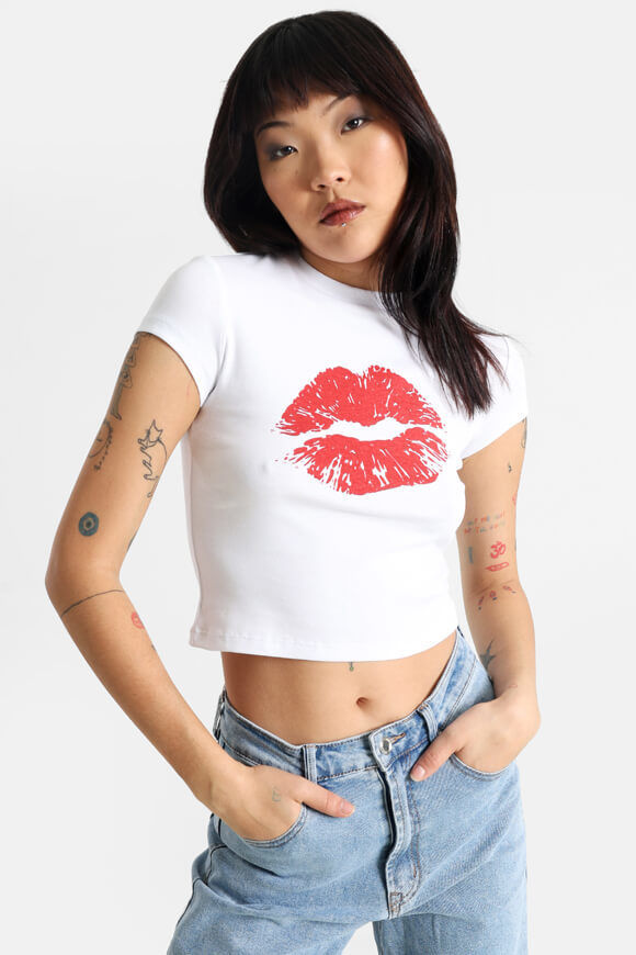 Missue Crop T-Shirt | Weiss | Damen  | L von Missue