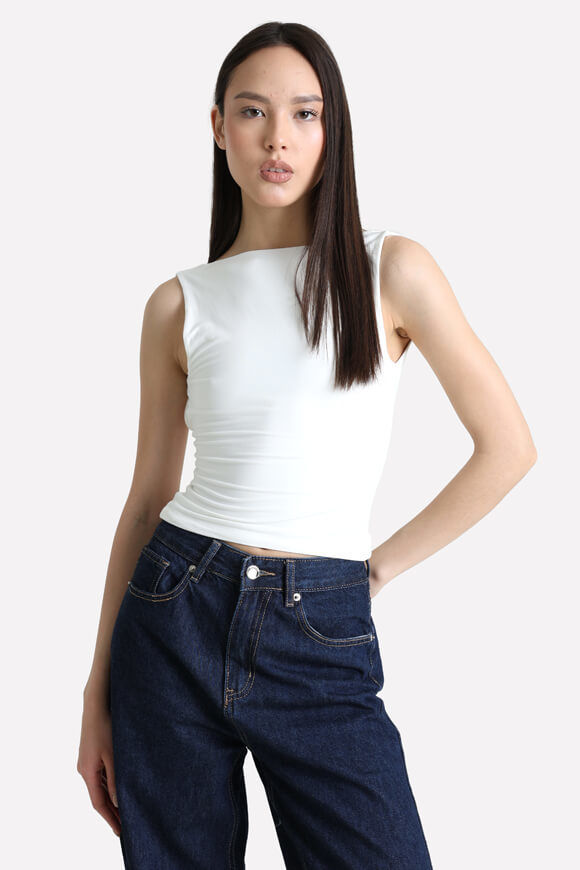 Missue Neckholder Crop Top | Offwhite | Damen  | L von Missue