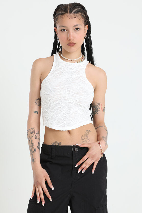 Missue Strukturiertes Crop Top | Offwhite | Damen  | L von Missue