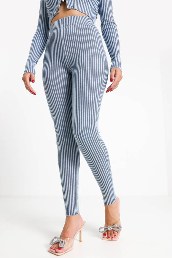 Missue Gerippter Strickleggings | Blue | Damen  | M von Missue