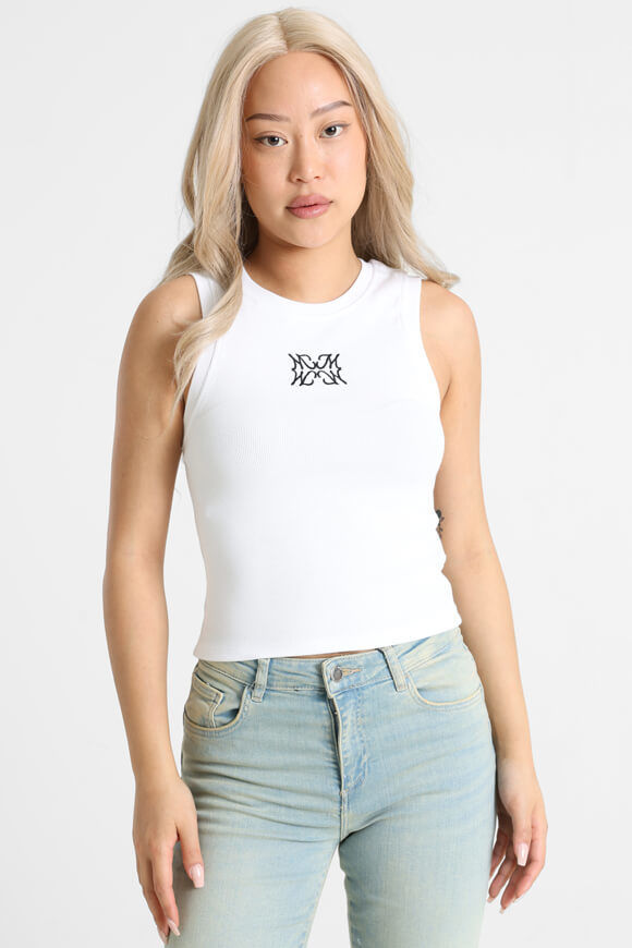 Missue Geripptes Tanktop | Weiss + Schwarz | Damen  | L von Missue