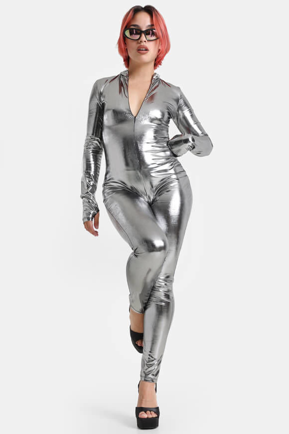 Missue Langer Metallic Overall | Silber | Damen  | M von Missue