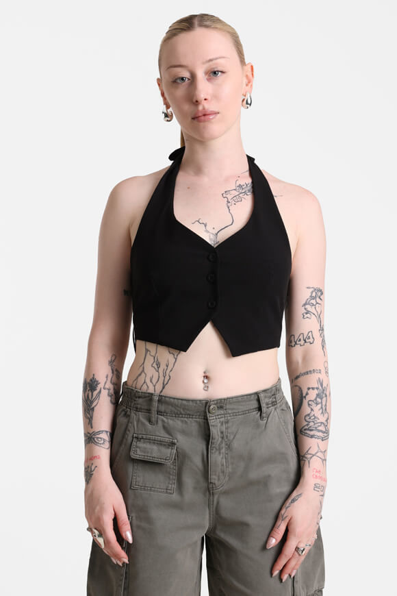 Missue Neckholder Crop Top | Schwarz | Damen  | L von Missue