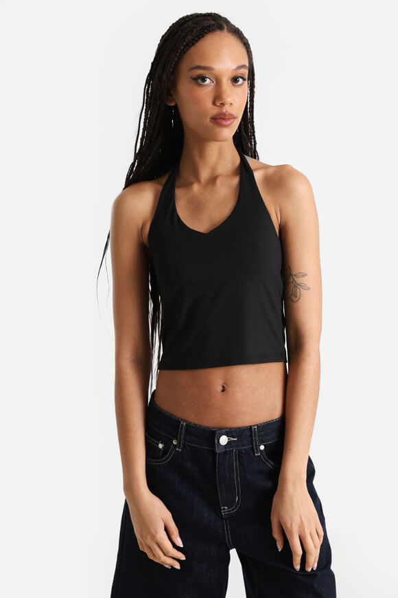 Missue Neckholder Crop Top | Schwarz | Damen  | M von Missue