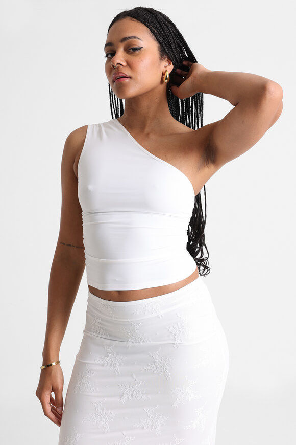 Missue One Shoulder Crop Top | Offwhite | Damen  | L von Missue