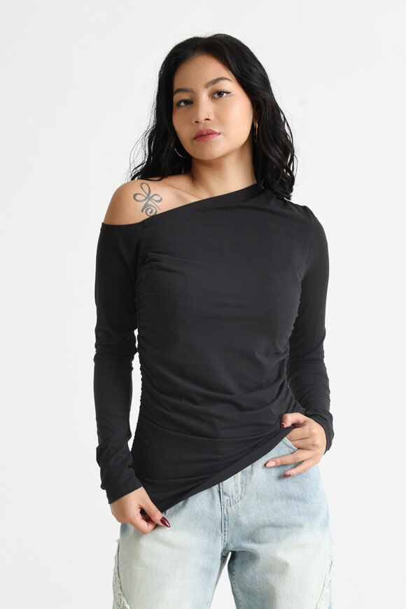 Missue One Shoulder Langarmshirt | Schwarz | Damen  | L von Missue