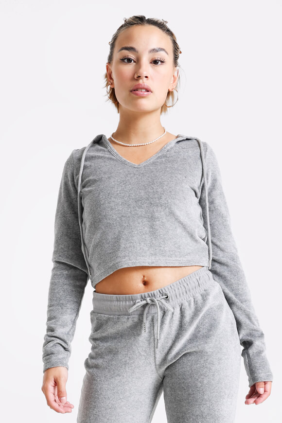 Missue Samtoberteil | Light Grey Melange | Damen  | XL von Missue