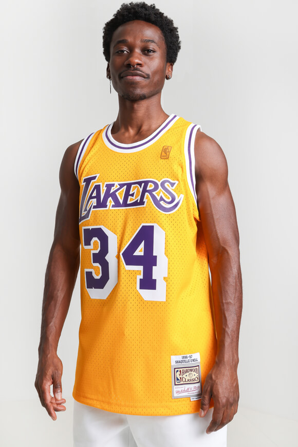 Mitchell & Ness Mesh Tanktop - LA Lakers | Orange + Purple | Herren  | M von Mitchell & Ness