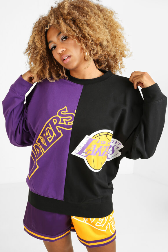 Mitchell & Ness Sweatshirt -  LA Lakers | Lila + Schwarz | Damen  | L von Mitchell & Ness