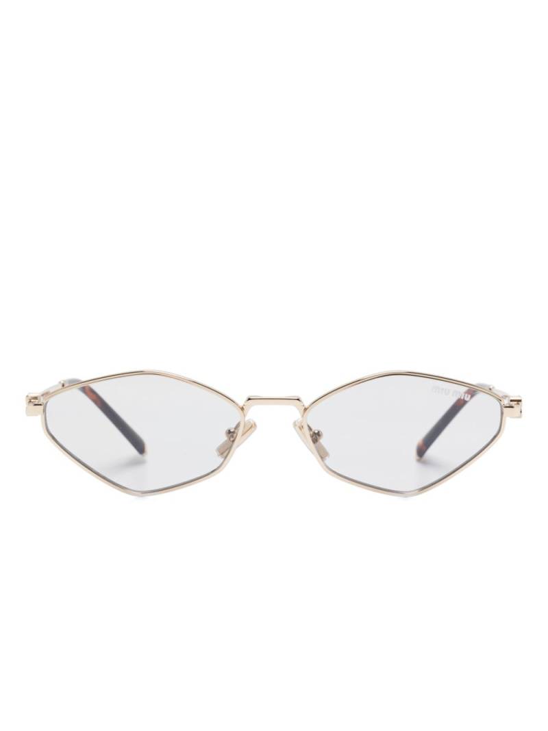 Miu Miu Eyewear 56ZS geometric-frame sunglasses - Gold von Miu Miu Eyewear