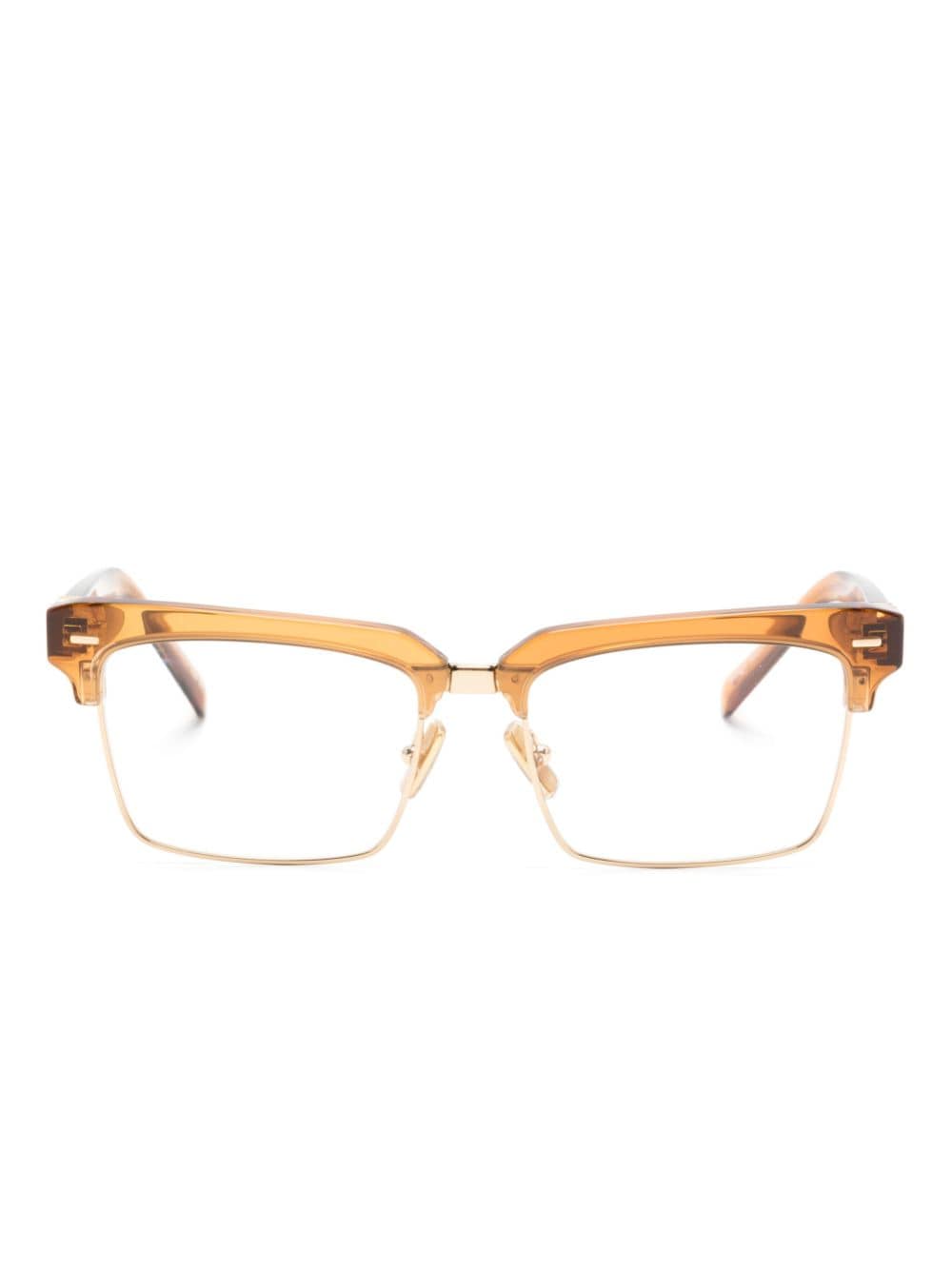 Miu Miu Eyewear Runway Clubmaster-frame glasses - Brown von Miu Miu Eyewear