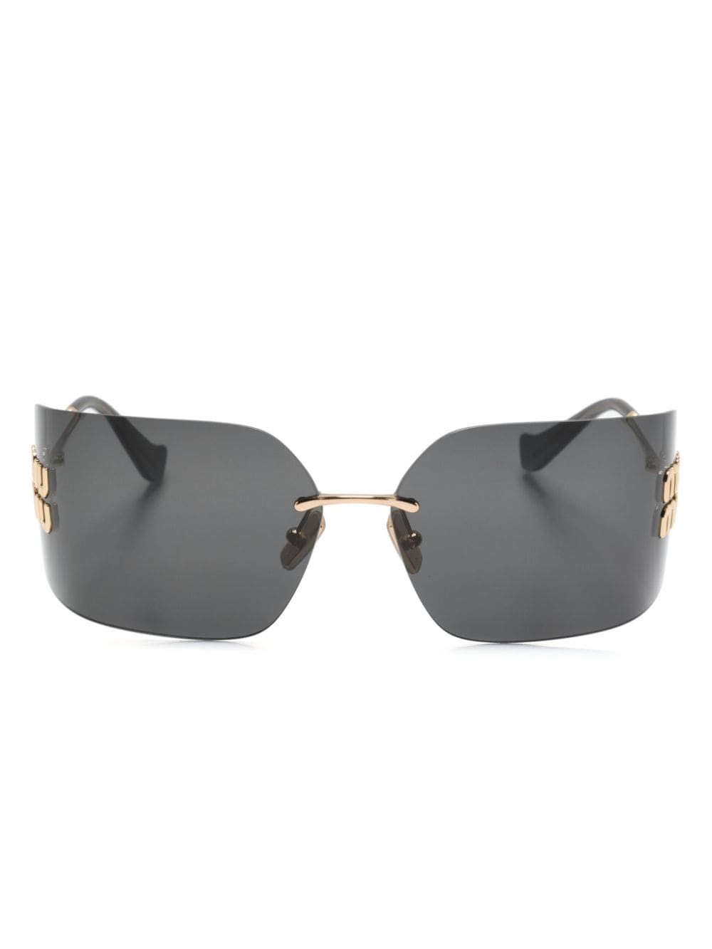 Miu Miu Eyewear Runway rectangle-frame sunglasses - Gold von Miu Miu Eyewear