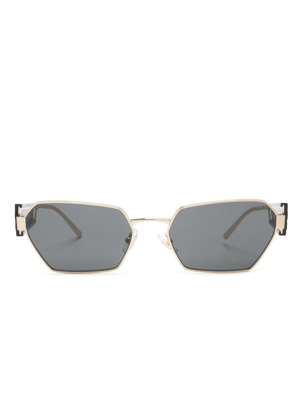 Miu Miu Eyewear logo-debossed geometric-frame sunglasses - Black von Miu Miu Eyewear