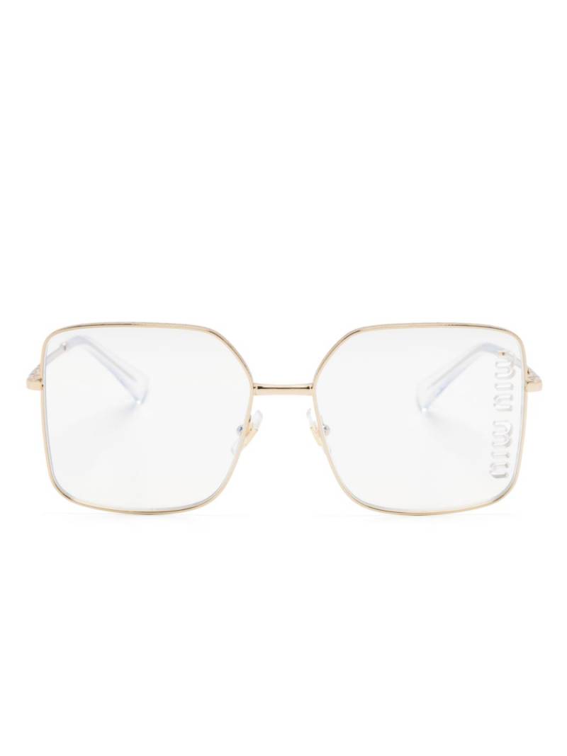 Miu Miu Eyewear logo-engraved square-frame glasses - Gold von Miu Miu Eyewear