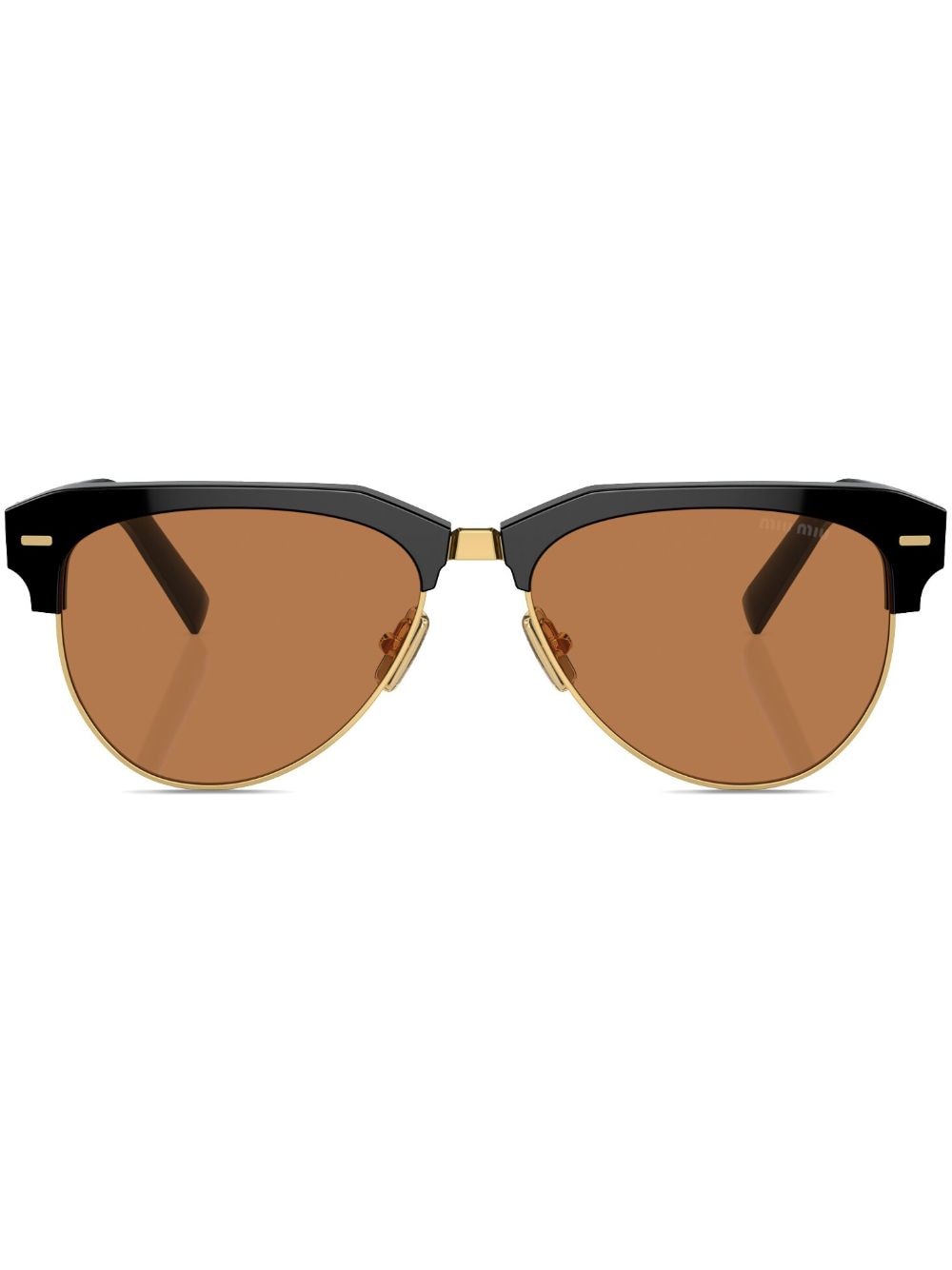 Miu Miu Eyewear logo-lettering navigator-frame sunglasses - Black von Miu Miu Eyewear