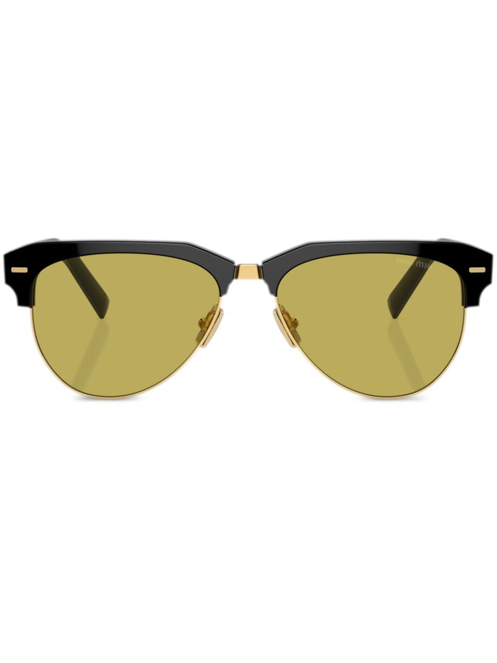Miu Miu Eyewear logo-lettering navigator-frame sunglasses - Black von Miu Miu Eyewear