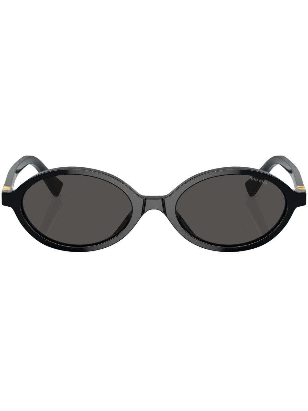 Miu Miu Eyewear logo-lettering oval sunglasses - Black von Miu Miu Eyewear