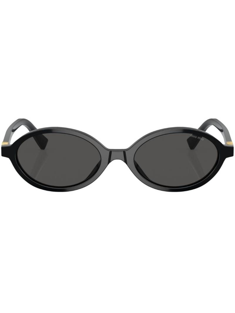 Miu Miu Eyewear logo-lettering oval sunglasses - Black von Miu Miu Eyewear