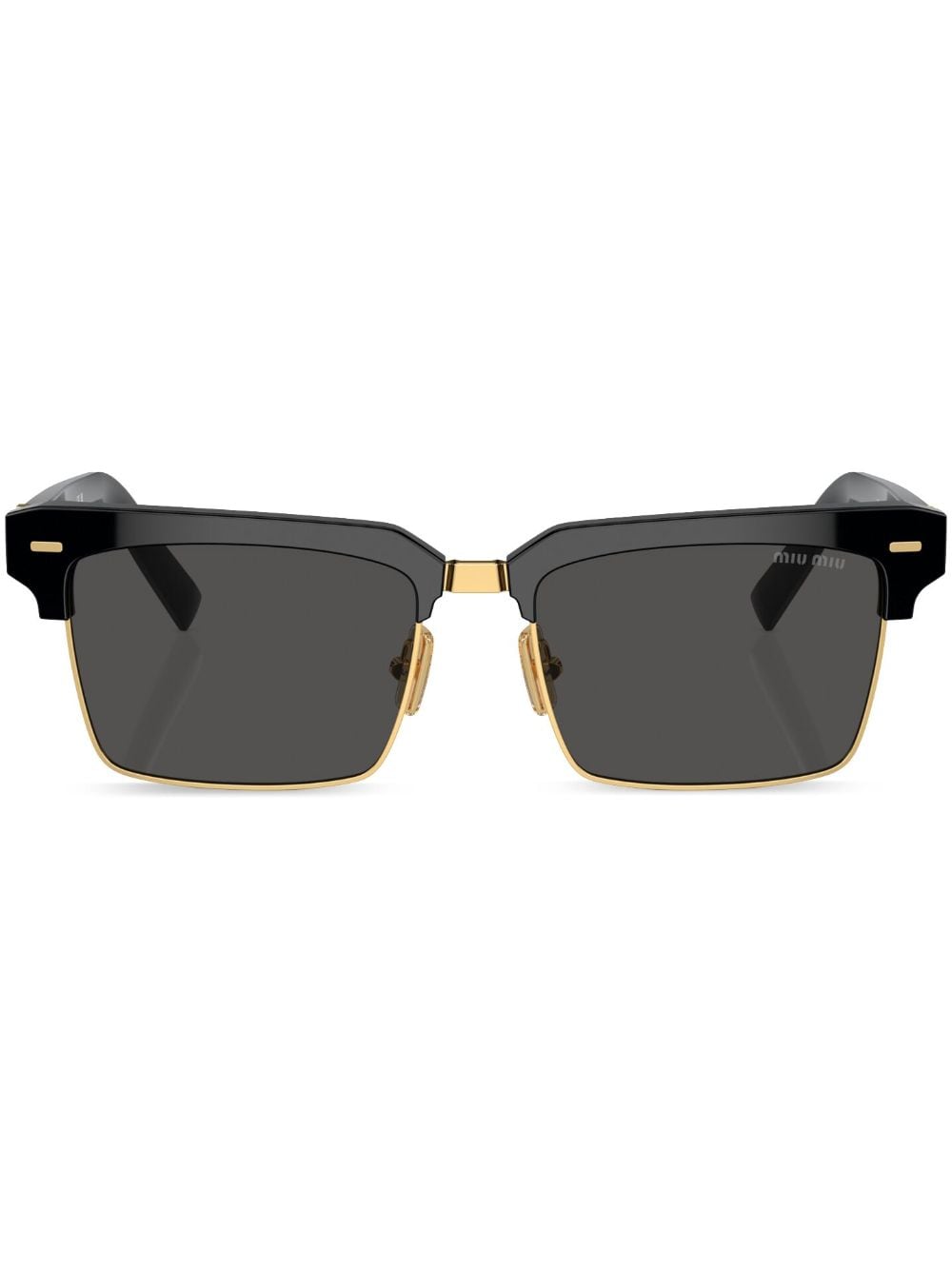 Miu Miu Eyewear logo-lettering square-frame sunglasses - Black von Miu Miu Eyewear