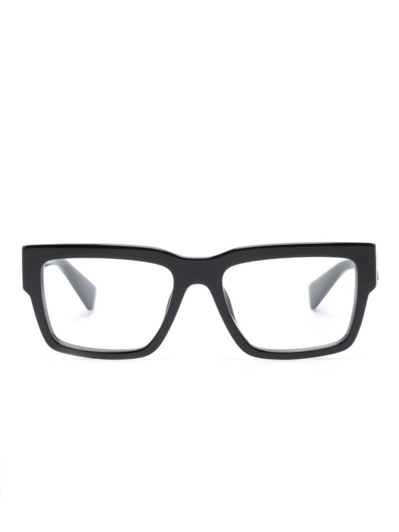 Miu Miu Eyewear logo-plaque rectangle-frame glasses - Black von Miu Miu Eyewear