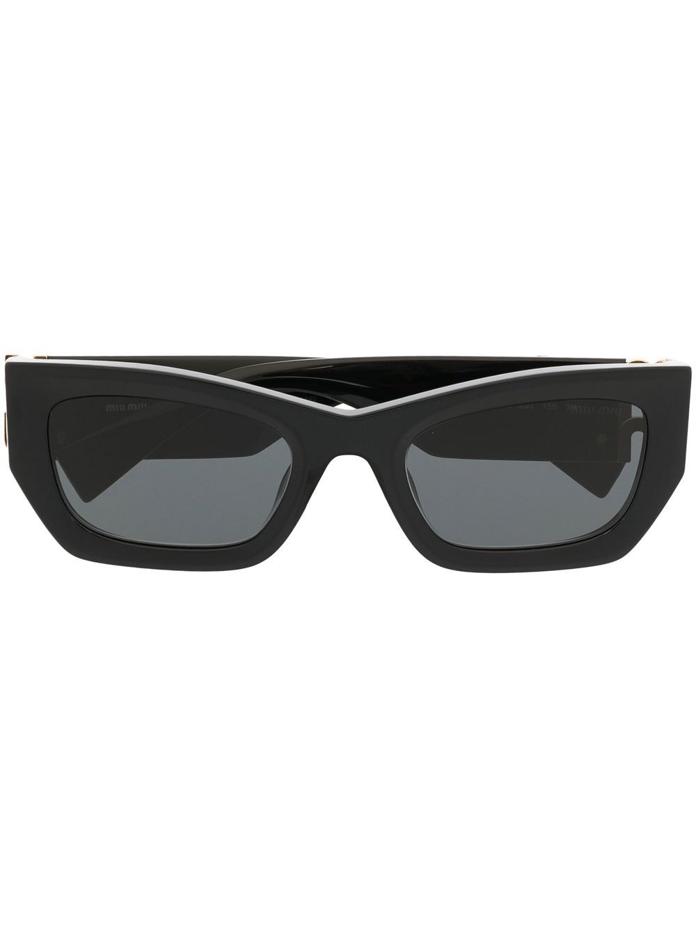 Miu Miu Eyewear logo-plaque rectangular sunglasses - Black von Miu Miu Eyewear