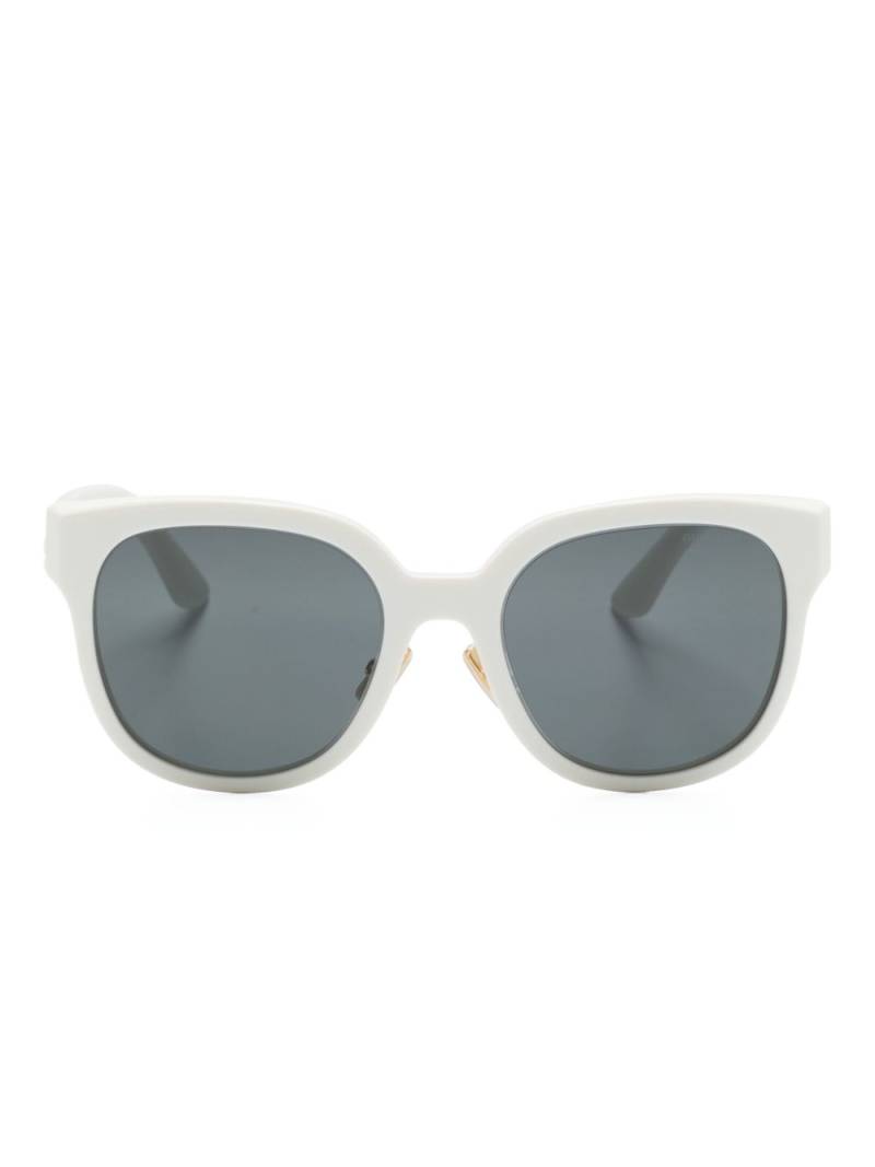 Miu Miu Eyewear logo-plaque round-frame sunglasses - White von Miu Miu Eyewear