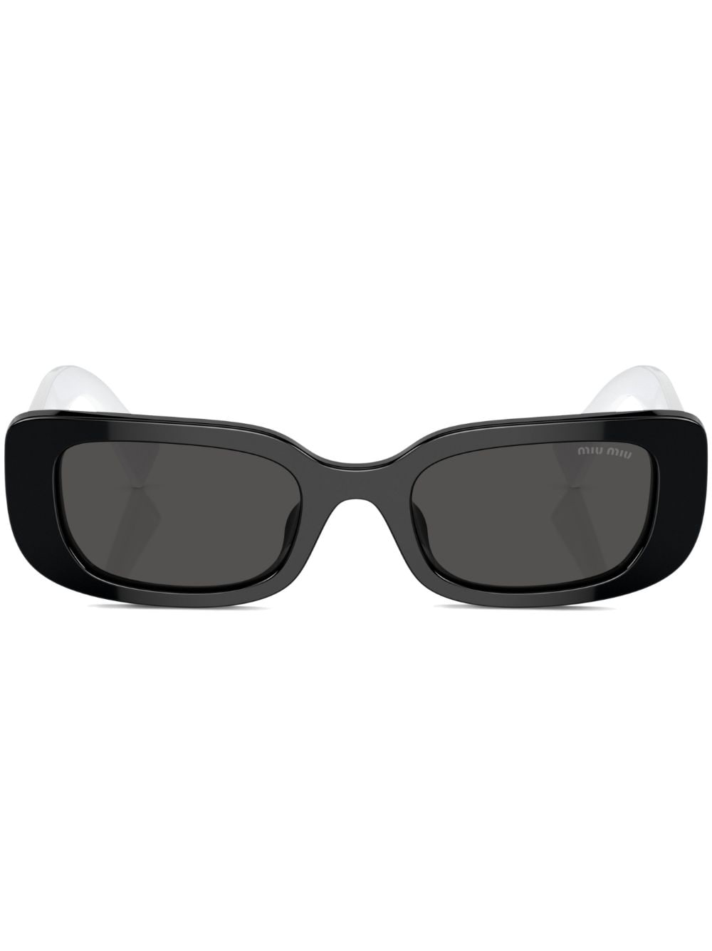 Miu Miu Eyewear logo-print rectangle-frame sunglasses - Black von Miu Miu Eyewear