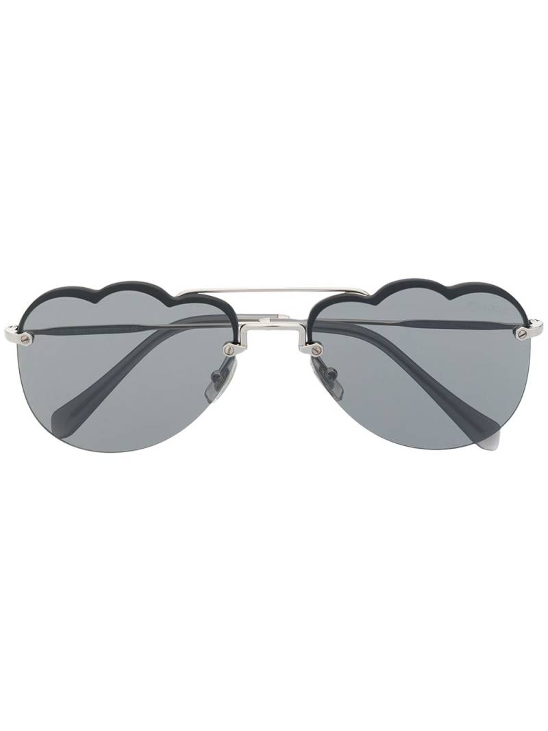 Miu Miu Eyewear mirrored cloud-frame sunglasses - Silver von Miu Miu Eyewear