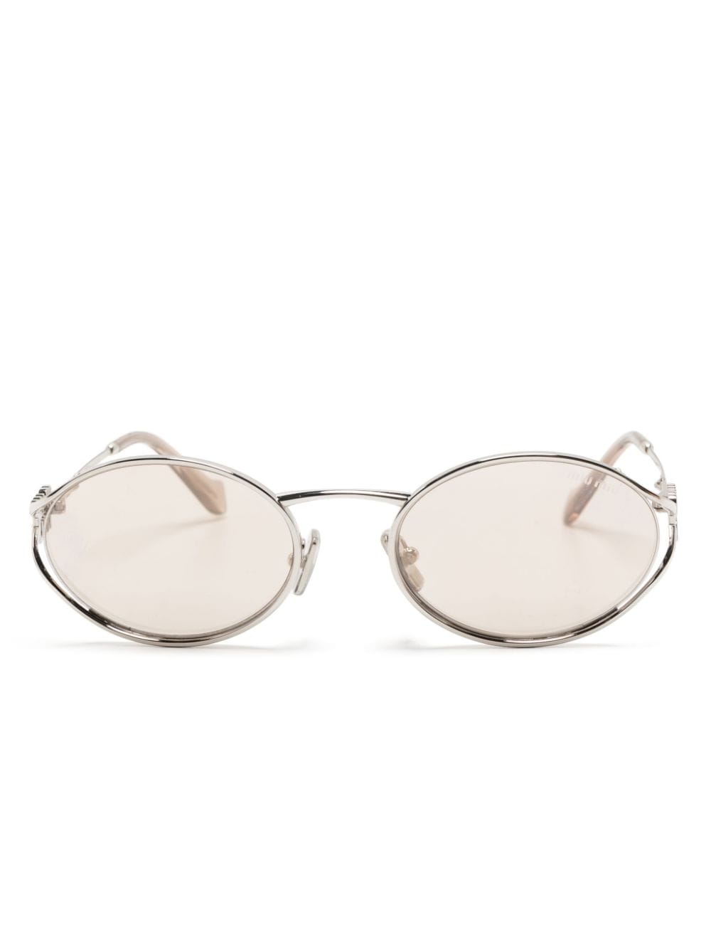 Miu Miu Eyewear oval-frame metal sunglasses - Silver von Miu Miu Eyewear