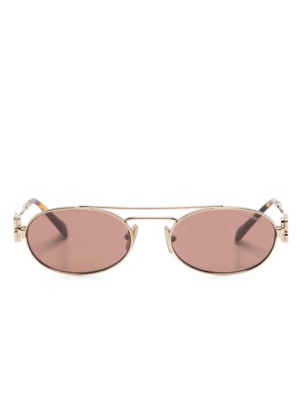 Miu Miu Eyewear oval-frame sunglasses - Gold von Miu Miu Eyewear