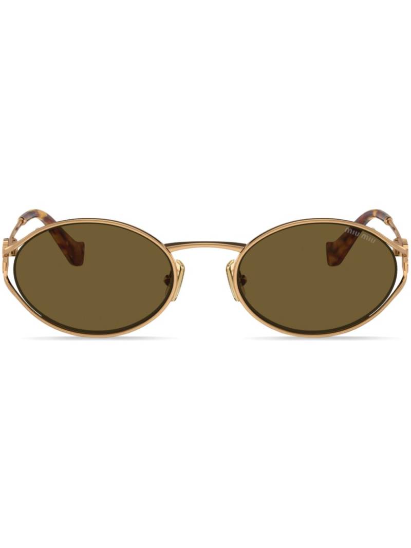 Miu Miu Eyewear oval-frame tinted-lenses sunglasses - Gold von Miu Miu Eyewear