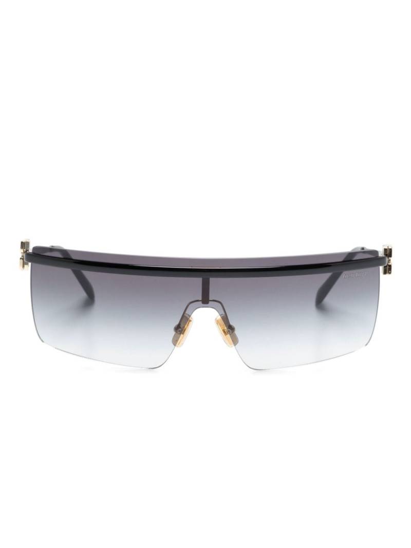 Miu Miu Eyewear rimless shield-frame sunglasses - Black von Miu Miu Eyewear