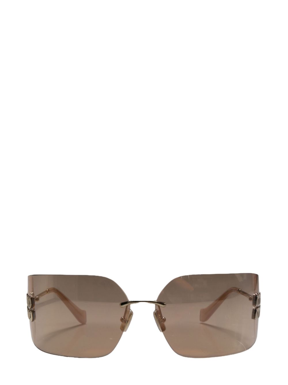 Miu Miu Eyewear shield-frame sunglasses - Gold von Miu Miu Eyewear