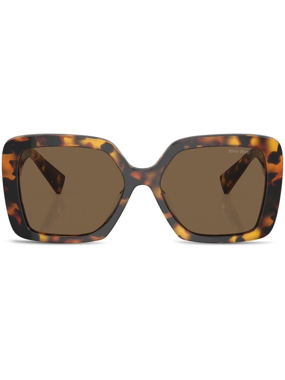 Miu Miu Eyewear tortoiseshell-effect oversize-frame sunglasses - Brown von Miu Miu Eyewear