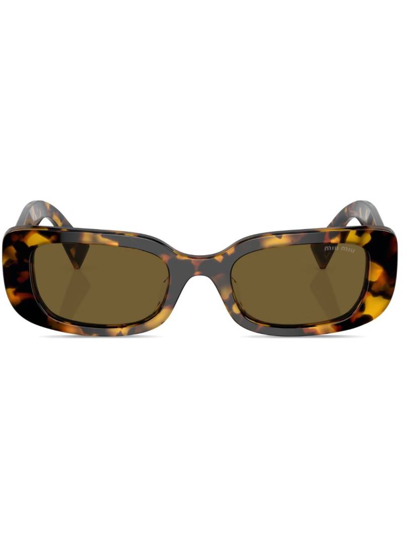 Miu Miu Eyewear tortoiseshell-effect rectangle-frame sunglasses - Green von Miu Miu Eyewear