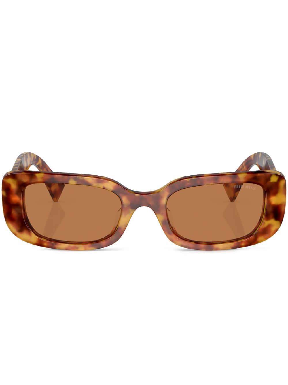 Miu Miu Eyewear tortoiseshell-effect rectangle-frame sunglasses - Green von Miu Miu Eyewear