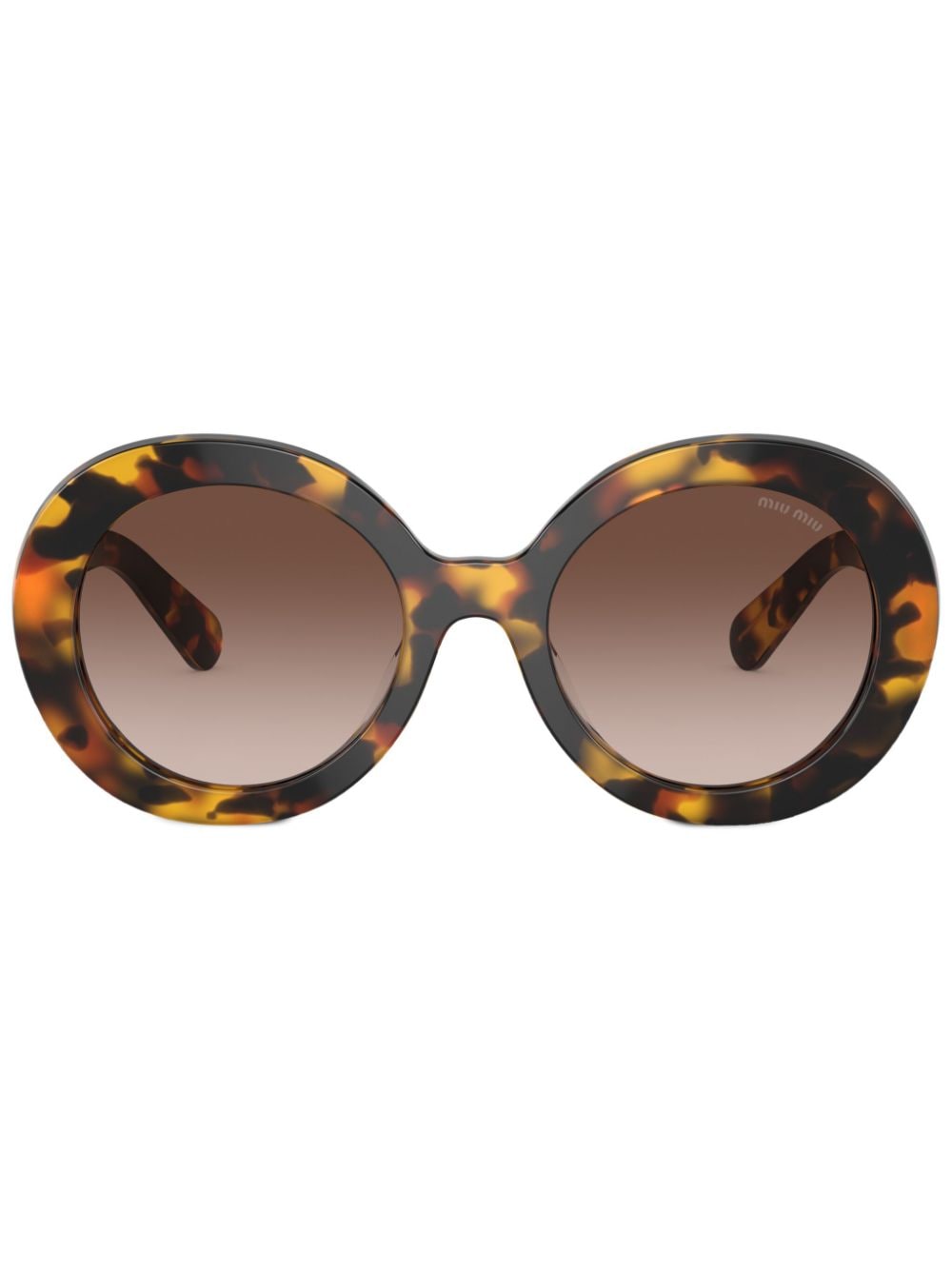 Miu Miu Eyewear tortoiseshell-effect round-frame sunglasses - Green von Miu Miu Eyewear