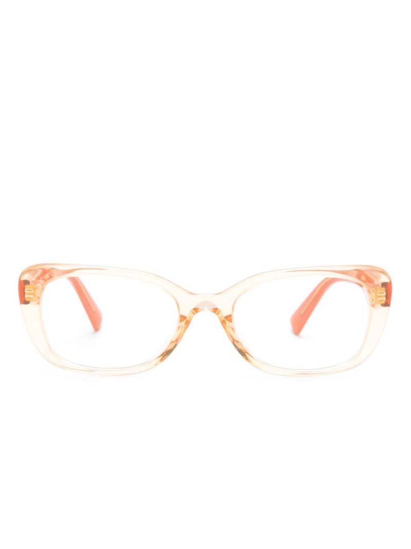 Miu Miu Eyewear transparent-frame logo glasses - Orange von Miu Miu Eyewear